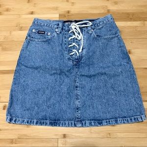 ❌SOLD❌vintage denim lace up skirt
